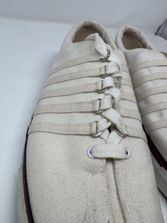 Vintage K-Swiss Canvas Sneakers Cream White Made in Korea Men’s Size 13 main image 13
